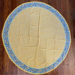 Round‎ Tablecloth French Country  Provence Motifs Cotton 86” x 83”